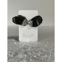   "Fekete-ezüst epoxi gyanta szirom virág fülbevaló"13