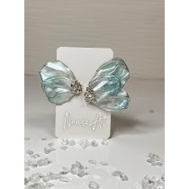   "Menta zöld asszimetrikus epoxi gyanta virágos fülbevaló"#21