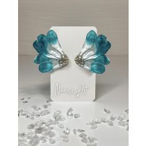   "Türkíz epoxi gyanta féloldalas virág fülbevaló"#29