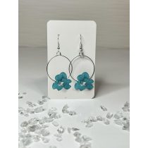 "Türkíz epoxi gyanta virág fülbevaló"#30