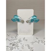   "Türkíz epoxi gyanta féloldalas virág fülbevaló"#31