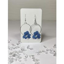 "Kék epoxi gyanta virágos fülbevaló"#32