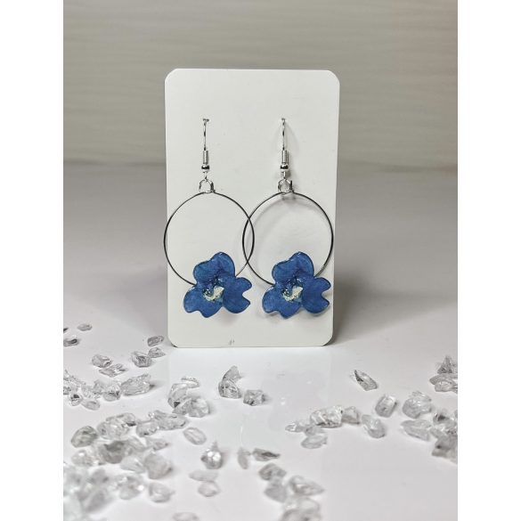 "Kék epoxi gyanta virágos fülbevaló"#32