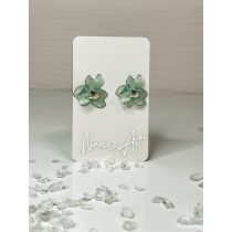 "Zöld epoxi gyanta kicsi virág fülbevaló"#34