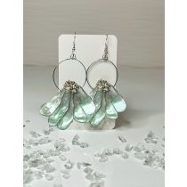 "Zöld epoxi gyanta virágos fülbevaló"#39