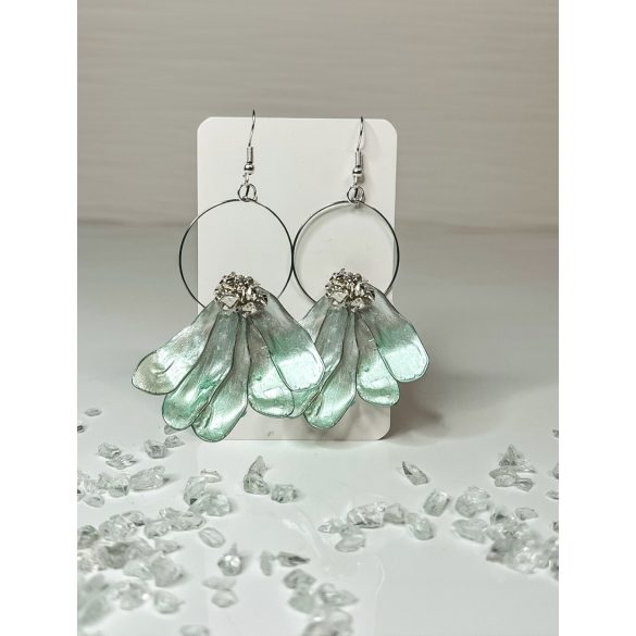 "Zöld epoxi gyanta virágos fülbevaló"#39