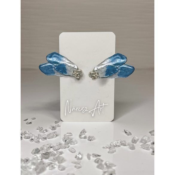 "Kék epoxi gyanta virágos fülbevaló"#41