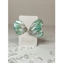   "Zöld epoxi gyanta féloldalas virág fülbevaló"#47