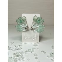   "Zöld epoxi gyanta féloldlas virág fülbevaló"#48