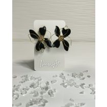   "Fekete-arany epoxi gyanta  virágos fülbevaló"#59