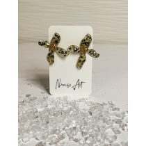   "Arany-fekete-átlátszó füstfóliás epoxi gyanta elegáns virág fülbevaló"#68