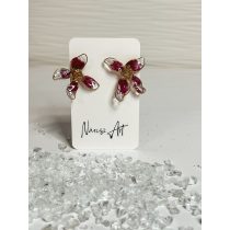   "Bordó-átlátszó epoxi gyanta elegáns virág fülbevaló"#71