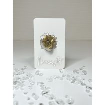   "Arany-fehér epoxi gyanta dupla virágos gyűrű"#03