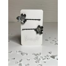 "Fekete-ezüst epoxi gyanta hajcsat szett"#05