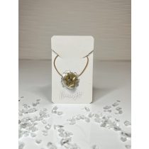   "Arany-fehér epoxi gyanta dupla virágos nyaklánc"#02