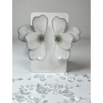   "Fehér-ezüst epoxi gyanta esküvői vrágos fülbevaló"