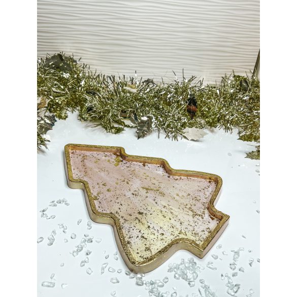 "Arany fenyőfa formájú kínálótál ajándék"#01