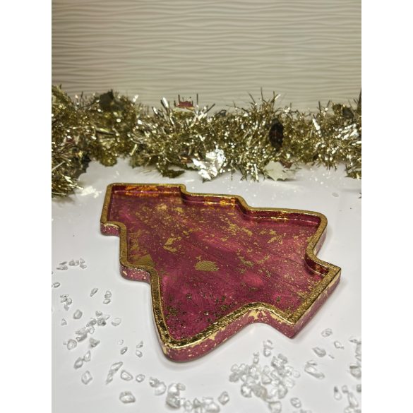 "Burgundi fenyőfa formájú kínálótál ajándék"#01