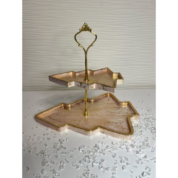 "Arany fenyőfa formájú emeletes kínálótál ajándék"#05