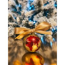 " Arany-piros földgömb karácsonyfadísz" #12