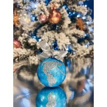 " Kék-ezüst földgöm karácsonyfadísz" #15