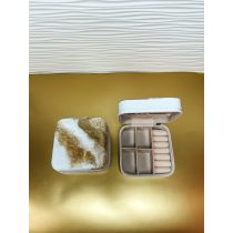   "Arany-fehér epoxi gyanta fedésű hordozható ékszertartó doboz tökéletes ajándék nőknek"#03