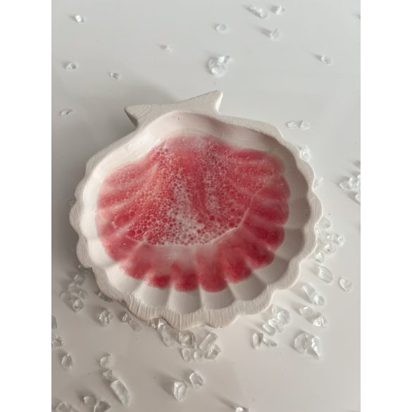 "Rosegold-fehér epoxi gyanta tengeres kagylós ékszertartó tálka"#03