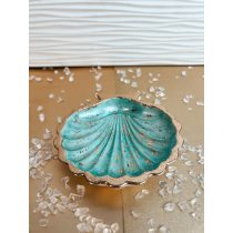 "Türkíz-arany kagylós ékszertartó tálka"