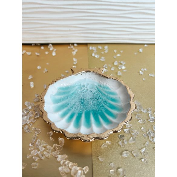 "Türkíz arany tenger feelinges kagylós ékszertartó tálka"#07