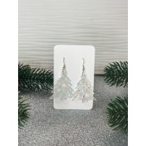   "Átlátszó- holo pelyhes karácsonyi női fülbevaló, ajándék"#02