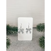   "Átlátszó- ezüst pelyhes karácsonyi női fülbevaló, ajándék"#03
