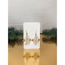   "Átlátszó- arany pelyhes karácsonyi női fülbevaló, ajándék"#01