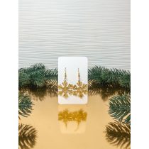   "Átlátszó- arany pelyhes karácsonyi női fülbevaló, ajándék"#09