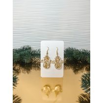   "Átlátszó- arany pelyhes karácsonyi női fülbevaló, ajándék"#10