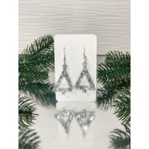   "Átlátszó- ezüst pelyhes karácsonyi női fülbevaló, ajándék"#06