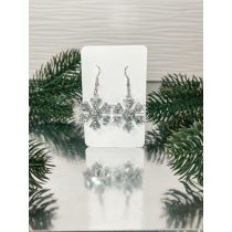   "Átlátszó- ezüst pelyhes karácsonyi női fülbevaló, ajándék"#12