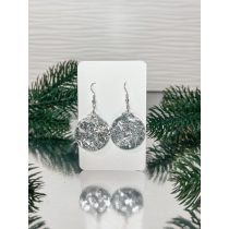   "Átlátszó- ezüst pelyhes karácsonyi női fülbevaló, ajándék"#13