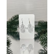   "Átlátszó- ezüst-fehér pelyhes karácsonyi női fülbevaló, ajándék"#14