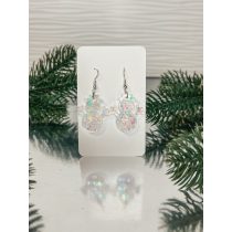   "Átlátszó- holo pelyhes karácsonyi női fülbevaló, ajándék"#16