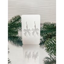   "Átlátszó- ezüst-fehér pelyhes karácsonyi női fülbevaló, ajándék"#17