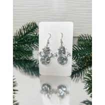   "Átlátszó- ezüst pelyhes karácsonyi női fülbevaló, ajándék"#20