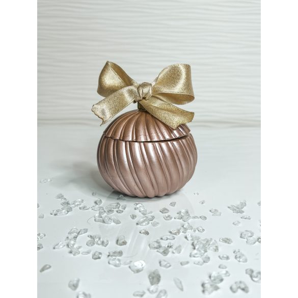 "Metál rózsa arany  karácsonyi gömb formájú ékszertartó ajándék"#02