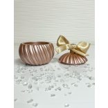 "Metál rózsa arany  karácsonyi gömb formájú ékszertartó ajándék"#02