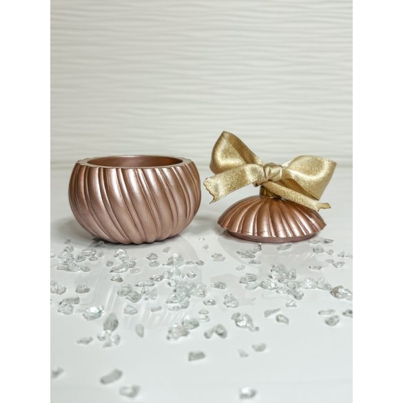 "Metál rózsa arany  karácsonyi gömb formájú ékszertartó ajándék"#02