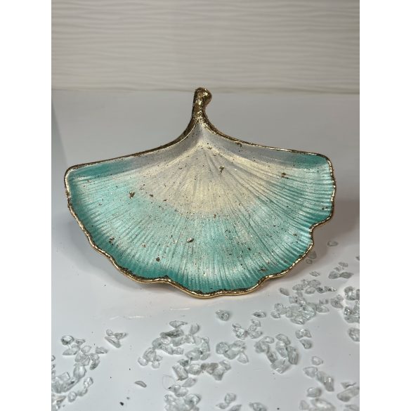 "Türkíz levél formájú ékszertartó tálka"#02