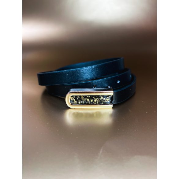 "Arany-fekete epoxi gyanta csattal női öv"#04