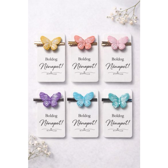 "Nőnapi ajándék gyerekeknek- pillangós hajcsatt"#01