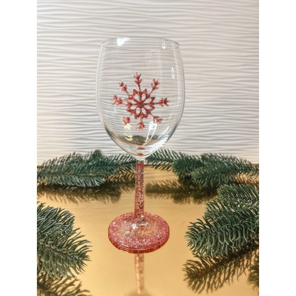 "Rosegold karácsonyi boros pohár epoxi gyanta ajándék"#04