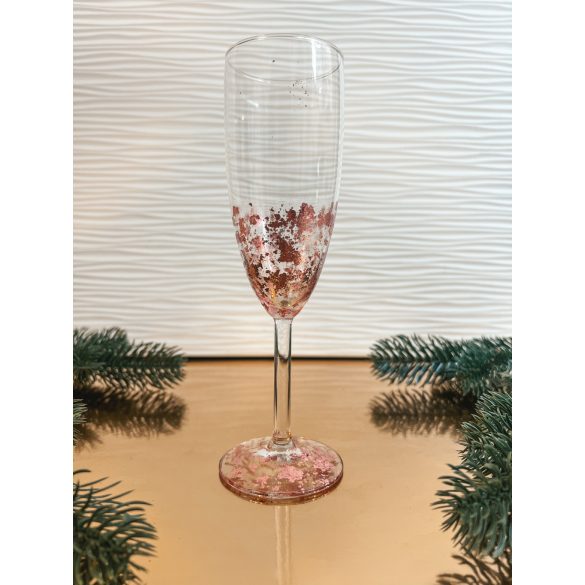 "Rosegold karácsonyi boros pohár epoxi gyanta ajándék"#09