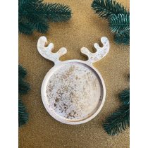   "Arany-füstfóliás szarvasos kínálótál, ékszertartó ajándék"#01